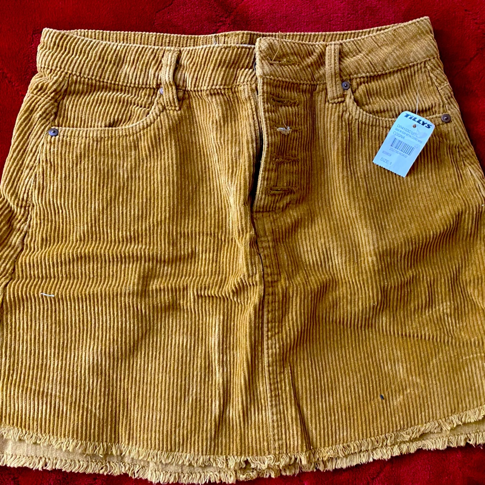 Brown button up mini skirts
